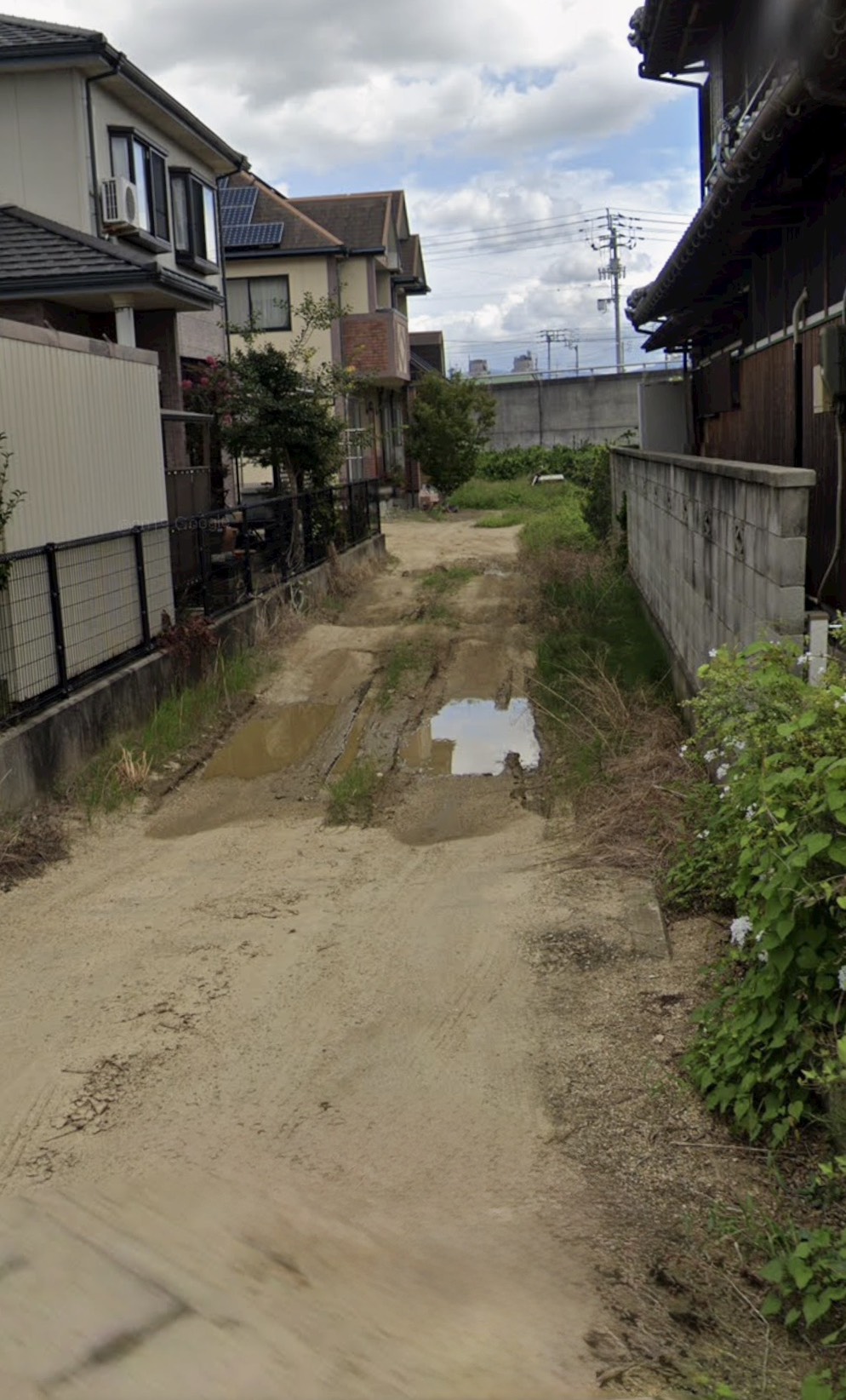 観音寺市の砕石敷き外構工事施工前